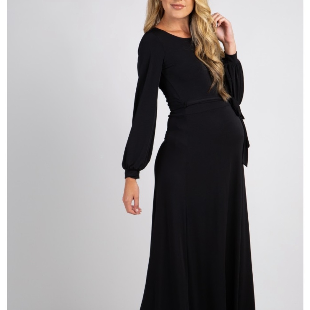 Pinkblush Maternity black floor length dress. XL